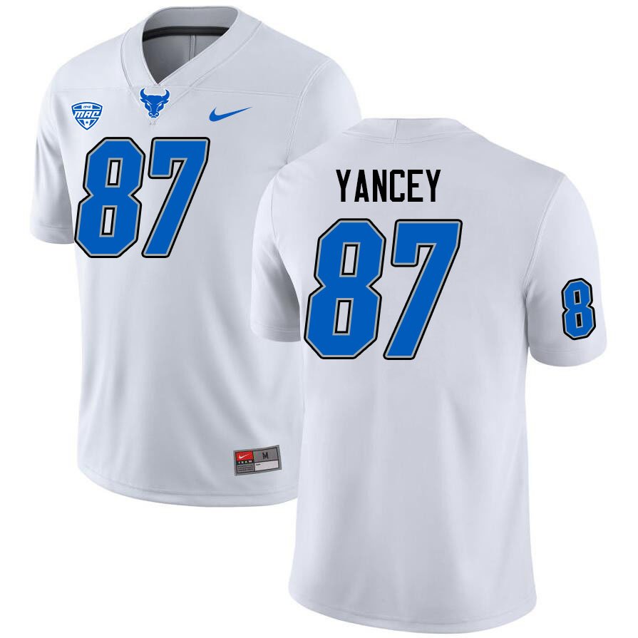Buffalo Bulls #87 Jeremy Yancey College Football Jerseys Stitched Sale-White